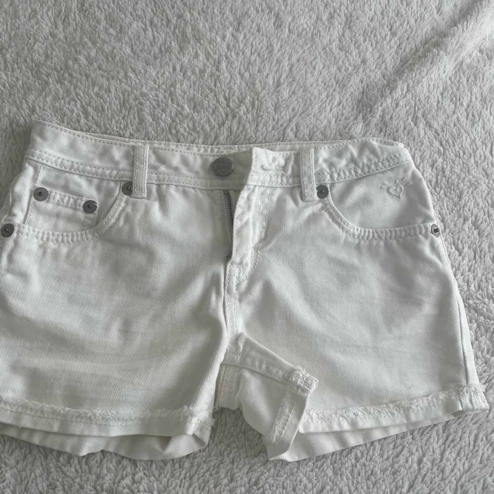 White jean shorts from justice